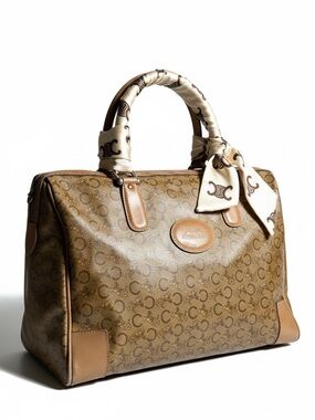 Vintage Celine C Macadam Carriage Satchel Handbag